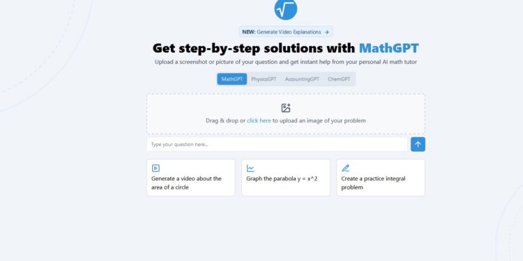mathgpt ergaleio gia askiseis mathimatikwn ximeias kai alla