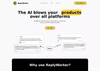 Το ReplyWorker είναι μια πλατφόρμα με τεχνητή νοημοσύνη που παράγει και δημοσιεύει αυτόματα σχετικές απαντήσεις που αναφέρουν το προϊόν σας σε διαδικτυακές συζητήσεις σε όλα τα μέσα κοινωνικής δικτύωσης.