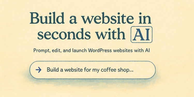 Η δημιουργία ενός ιστότοπου θα έπρεπε να είναι απλή. Και τώρα είναι τόσο απλό όσο το να κάνετε μια συζήτηση. Αυτή είναι η μαγεία του νέου μας κατασκευαστή ιστοσελίδων με τεχνητή νοημοσύνη. Λαμβάνει τα στοιχεία σας και δημιουργεί αμέσως έναν πλήρως σχεδιασμένο, έτοιμο για περιεχόμενο ιστότοπο WordPress, με κείμενο, διατάξεις και εικόνες, για εσάς. Μόνο εσείς και το όραμά σας, με το AI να χειρίζεται τα υπόλοιπα.