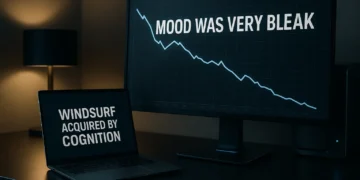 Η Windsurf εξαγοράστηκε από την Cognition μετά την αποχώρηση βασικών στελεχών προς την Google DeepMind. Ο προσωρινός CEO Jeff Wang περιέγραψε ζοφερό κλίμα στην εταιρεία, αλλά τόνισε ότι διατήρησαν την τεχνολογία και το ταλέντο τους, οδηγώντας τελικά σε συμφωνία με την Cognition.
