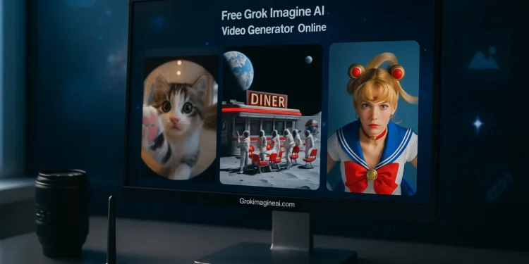 GrokImagineAI.com είναι μια δωρεάν διαδικτυακή πλατφόρμα Τεχνητής Νοημοσύνης που επιτρέπει στους χρήστες να δημιουργούν εικόνες υψηλής ποιότητας και βίντεο διάρκειας 6 δευτερολέπτων με συγχρονισμένο ήχο, ξεκινώντας είτε από γραπτές περιγραφές (text prompts) είτε από υπάρχουσες εικόνες, χρησιμοποιώντας την τεχνολογία της μηχανής Aurora της xAI.