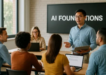 Η OpenAI ξεκινά την πρωτοβουλία AI Foundations για να αντιμετωπίσει το αυξανόμενο χάσμα δεξιοτήτων στην τεχνητή νοημοσύνη, εισάγοντας πρότυπα πιστοποίησης και εκπαιδευτικά προγράμματα απευθείας μέσα στο ChatGPT. Στόχος είναι να εκπαιδεύσει 10 εκατομμύρια Αμερικανούς έως το 2030, παρέχοντας τους μια πιστοποίηση «έτοιμων για εργασία» δεξιοτήτων ΤΝ.