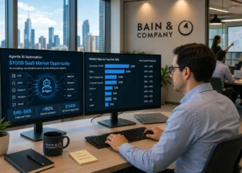 Η Bain & Company εκτιμά ότι η αγορά SaaS για αυτοματοποίηση με agentic AI στις ΗΠΑ μπορεί να φτάσει τα US$100 δισ., καθώς οι εταιρείες μετατρέπουν χειροκίνητες εργασίες συντονισμού μεταξύ εταιρικών συστημάτων σε αυτοματοποιημένες ροές εργασίας.