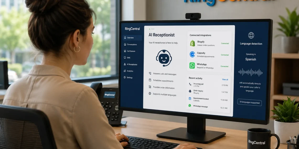 Η RingCentral επεκτείνει το AI Receptionist, γνωστό ως AIR, προσθέτοντας διασυνδέσεις με Shopify, Calendly και WhatsApp. Το προϊόν μπορεί πλέον να απαντά σε ερωτήσεις για παραγγελίες, να προγραμματίζει ραντεβού και να διαχειρίζεται μηνύματα, βοηθώντας μικρές και μεσαίες επιχειρήσεις να αυτοματοποιήσουν βασικές εργασίες εξυπηρέτησης πελατών και υποδοχής.