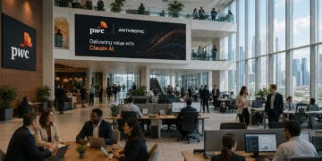 Γράφημα του Ramp AI Index δείχνει ότι τον Απρίλιο η Anthropic ξεπέρασε την OpenAI σε πληρωμένες συνδρομές AI από επιχειρήσεις στις ΗΠΑ, με ποσοστό 34,4% έναντι 32,3%.