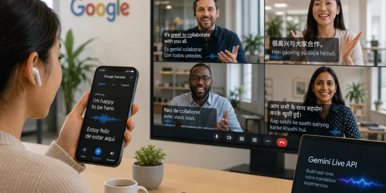 Η Google κυκλοφόρησε το Gemini 3.5 Live Translate, ένα νέο μοντέλο μετάφρασης ομιλίας σε σχεδόν πραγματικό χρόνο για περισσότερες από 70 γλώσσες. Η υπηρεσία υποστηρίζει φωνητική έξοδο, ανίχνευση γλώσσας, χρήση στο Google Translate, private preview στο Google Meet για επιλεγμένους χρήστες Workspace, καθώς και πρόσβαση για developers μέσω Gemini Live API και Google AI Studio. Παρότι υπάρχει καθυστέρηση λίγων δευτερολέπτων, η Google στοχεύει σε πιο φυσικές συνομιλίες, επαγγελματικές συναντήσεις και εφαρμογές real-time voice translation.