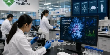 Το rentosertib αναπτύχθηκε χρησιμοποιώντας την πλατφόρμα Pharma.AI, η οποία εντόπισε την πρωτεΐνη TNIK ως νέο θεραπευτικό στόχο και στη συνέχεια σχεδίασε το μόριο μέσω παραγωγικής τεχνητής νοημοσύνης (generative AI). Από 79 υποψήφια μόρια επιλέχθηκε το καταλληλότερο και η διαδικασία ολοκληρώθηκε σε περίπου 18 μήνες.