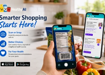 Εφαρμογή HealthyAI - Nutrition Scanner για αναγνώριση και διατροφική ανάλυση τροφίμων με τεχνητή νοημοσύνη, σάρωση barcode και φωτογραφιών.