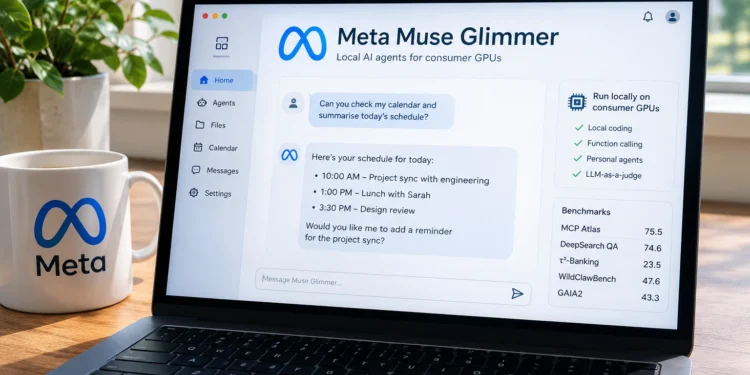 Το Meta Muse Glimmer είναι ένα AI μοντέλο 30 δισεκατομμυρίων παραμέτρων, σχεδιασμένο για την τοπική εκτέλεση AI agents σε consumer GPUs. Χρησιμοποιεί quantisation περίπου 4-bit, υποστηρίζει coding, function calling και multimodal εργασίες και μπορεί να λειτουργήσει σε συστήματα με 24 GB ή 32 GB μνήμης.