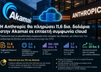Η Anthropic υπέγραψε επταετή συμφωνία ύψους 11,6 δισ. δολαρίων με την Akamai για την αξιοποίηση της cloud υποδομής της, με έμφαση στην αυξανόμενη ζήτηση για υπολογιστικά workloads που βασίζονται σε CPU. Για την υποστήριξη της συμφωνίας, η Akamai σχεδιάζει επενδύσεις περίπου 5,5 δισ. δολαρίων σε υποδομές. Η συμφωνία περιλαμβάνει επίσης warrant που μπορεί να επιτρέψει στην Anthropic να αποκτήσει έως περίπου 5% των κοινών μετοχών της Akamai, εφόσον επιτευχθούν συγκεκριμένα επίπεδα δαπανών. Η συνολική συνεργασία θα μπορούσε να επεκταθεί κατά επιπλέον 9 δισ. δολάρια, ανεβάζοντας δυνητικά την αξία της κοντά στα 20 δισ. δολάρια.