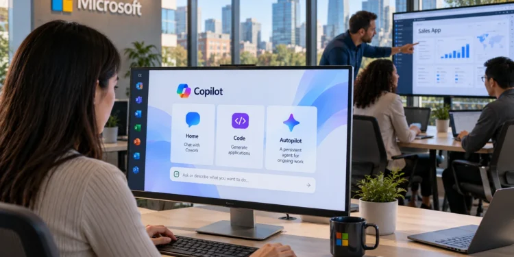 Η Microsoft επεκτείνει σημαντικά τις δυνατότητες του Copilot, μετατρέποντάς το από έναν AI assistant σε μια ολοκληρωμένη πλατφόρμα εργασίας με αυτόνομους agents και δυνατότητα δημιουργίας εφαρμογών. Η νέα έκδοση οργανώνεται γύρω από τρεις βασικές ενότητες: Home, Code και Autopilot. Το Home συγκεντρώνει τις λειτουργίες συνομιλίας και συνεργασίας, ενώ ενσωματώνει εργαλεία από Word, Excel και PowerPoint. Το Code επιτρέπει στους χρήστες να περιγράφουν με φυσική γλώσσα μια εφαρμογή, ένα dashboard ή ένα automation και το Copilot να αναλαμβάνει τη δημιουργία του.
