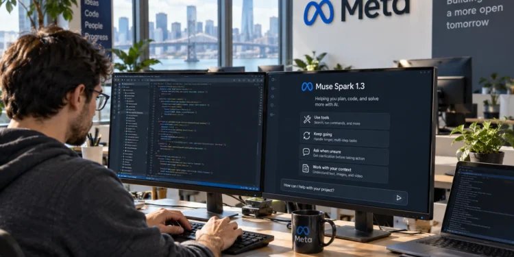 Η Meta παρουσίασε το Muse Spark 1.3, αναβαθμίζοντας το AI μοντέλο της με στόχο πιο σύνθετες και μεγαλύτερης διάρκειας εργασίες που απαιτούν χρήση εξωτερικών εργαλείων. Το νέο multimodal reasoning model είναι διαθέσιμο στους προγραμματιστές μέσω του Muse Code και του Meta Model API. Μπορεί να επεξεργάζεται κείμενο, εικόνες και βίντεο, ενώ διαθέτει context window που φτάνει το ένα εκατομμύριο tokens.