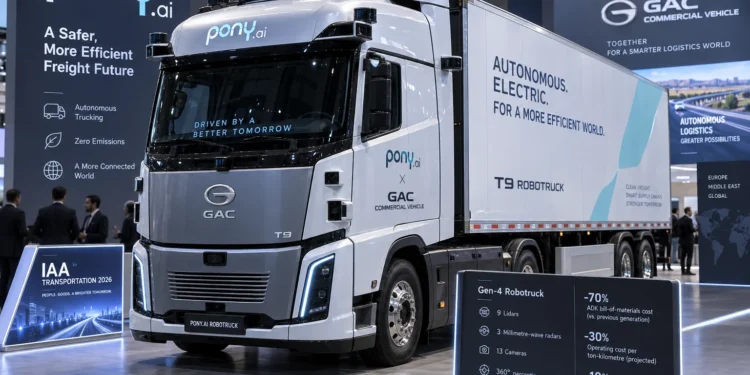 Η Pony.ai αποκάλυψε τη νέα γενιά του αυτόνομου ηλεκτρικού της φορτηγού, ενισχύοντας την παρουσία της στον τομέα των εμπορευματικών μεταφορών χωρίς οδηγό. Το T9 Robotruck, που αναπτύχθηκε από κοινού με την GAC Commercial Vehicle, υποστηρίζει αυτόνομη οδήγηση Level 4 και προορίζεται κυρίως για μεταφορές μεγάλων αποστάσεων και εφαρμογές logistics.
