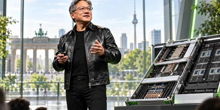 NVIDIA CEO Jensen Huang delivers the GTC Berlin 2026 keynote, presenting the company’s plans for AI infrastructure, secure AI agents, robotics, and RTX Spark.